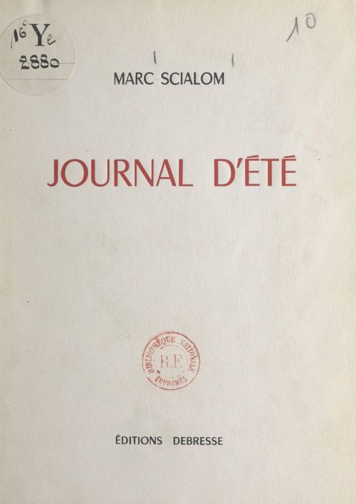 ebook cover of Journal d'été, by Marc Scialom