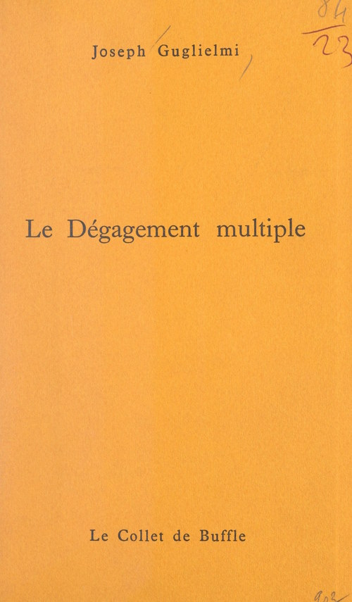 ebook cover of Le dégagement multiple, by Joseph Guglielmi