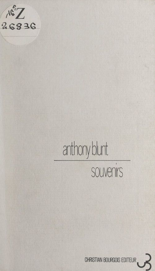 Couverture ebook de Souvenirs, de Anthony Blunt