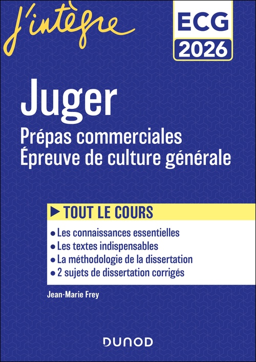 Couverture ebook de Juger - Manuel - Prépas commerciales ECG - Epreuve de culture générale 2026, de Jean-Marie Frey
