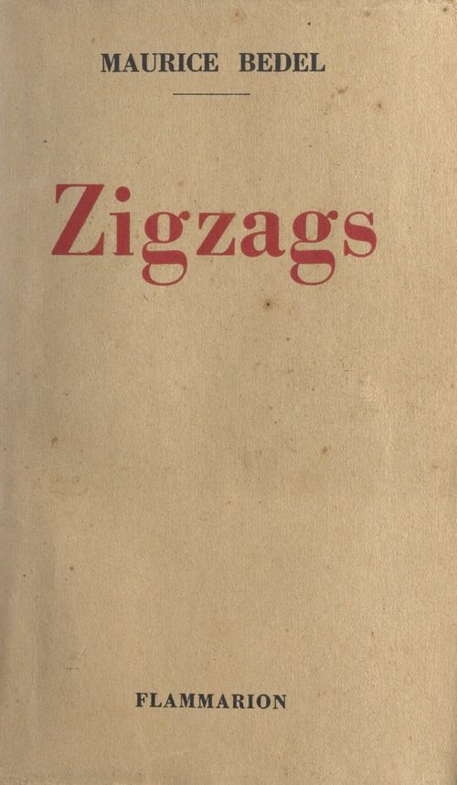 Couverture ebook de Zigzags, de Maurice Bedel