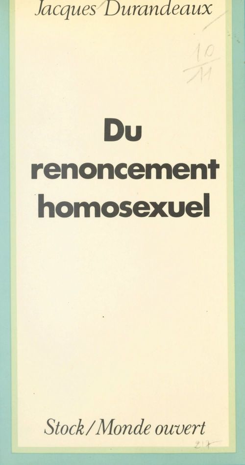 Couverture ebook de Du renoncement homosexuel au double jeu du charme, de Jacques Durandeaux