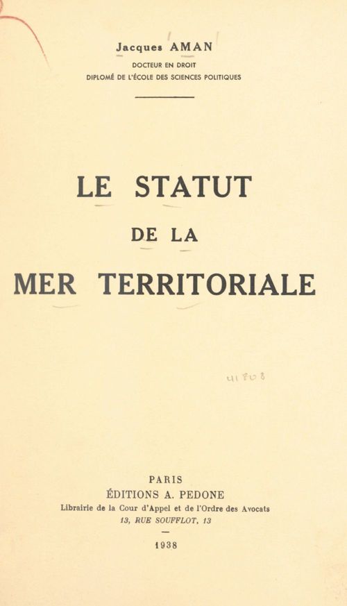 ebook cover of Le statut de la mer territoriale, by Jacques Aman