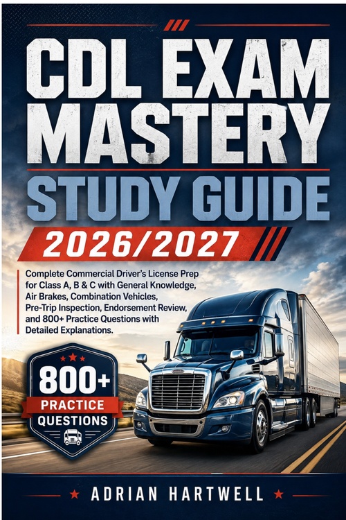 Couverture ebook de CDL EXAM MASTERY STUDY GUIDE 2026/2027, de Adrian Hartwell
