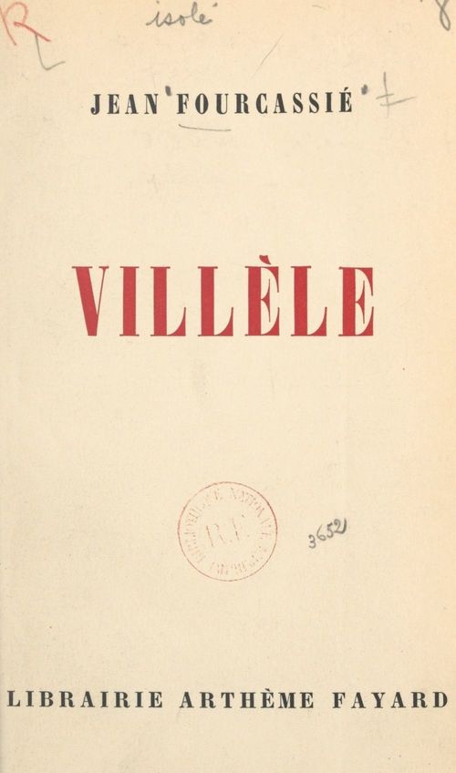 Couverture ebook de Villèle, de Jean Fourcassie
