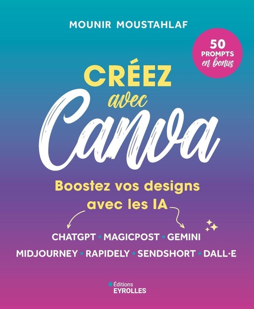 ebook cover of Créez avec Canva, by Mounir Moustahlaf