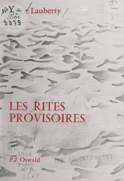 ebook cover of Les rites provisoires, by Pierre Lauberty