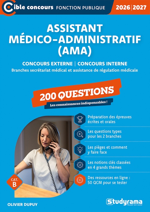 ebook cover of Assistant médico-administratif (AMA)?: 200 questions - Catégorie B - Concours 2026-2027, by Olivier Dupuy