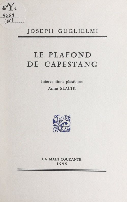 ebook cover of Le plafond de Capestang, by Joseph Guglielmi