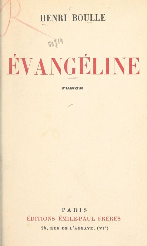 ebook cover of Évangéline, by Henri Boulle