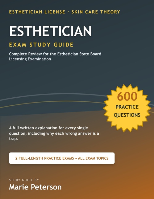 ebook cover of Esthetician Exam Study Guide, by Marie Peterson