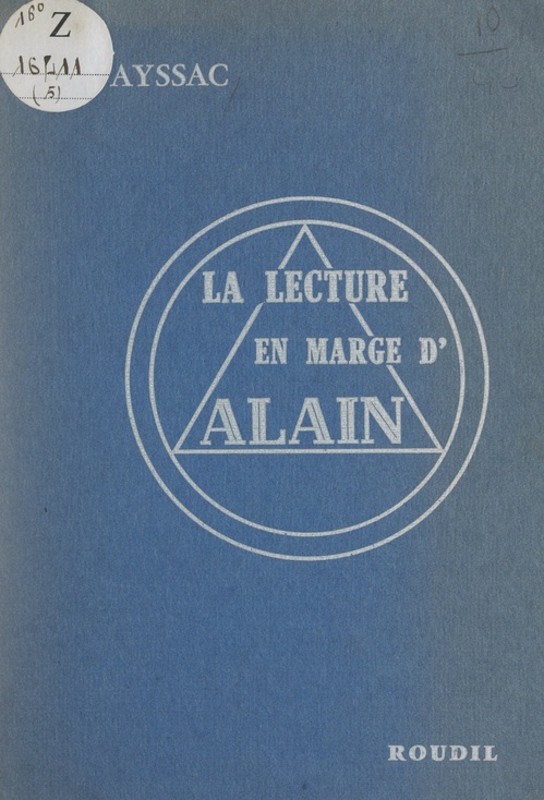 ebook cover of La lecture en marge d'Alain, by Suzanne Vayssac