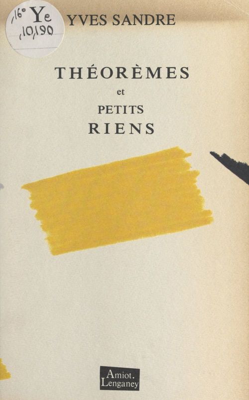 Couverture ebook de Théorèmes et petits riens, de Yves Sandre
