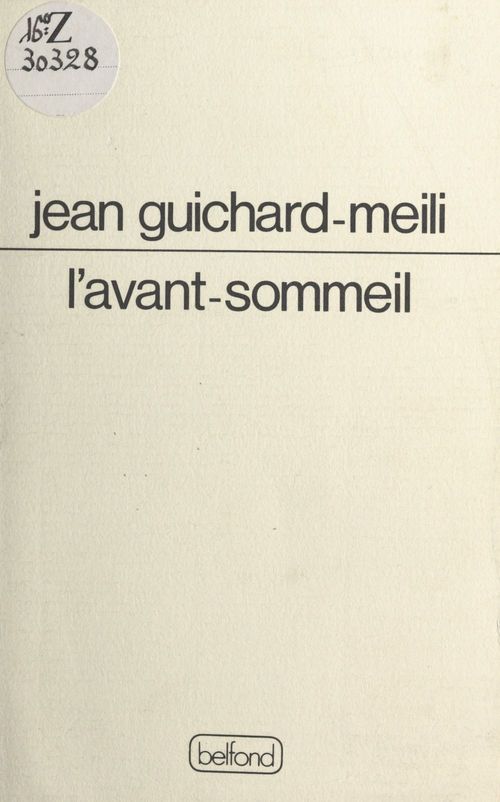 ebook cover of L'avant-sommeil, by Jean Guichard-meili