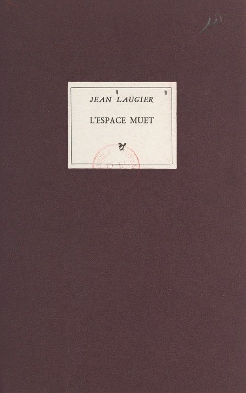 Couverture ebook de L'espace muet, de Jean Laugier