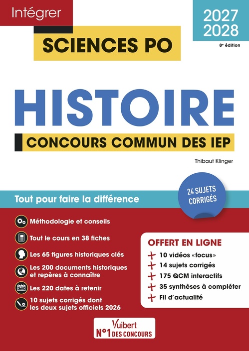 ebook cover of Sciences Po - Histoire - Concours commun des IEP 2027-2028, by Thibaut Klinger