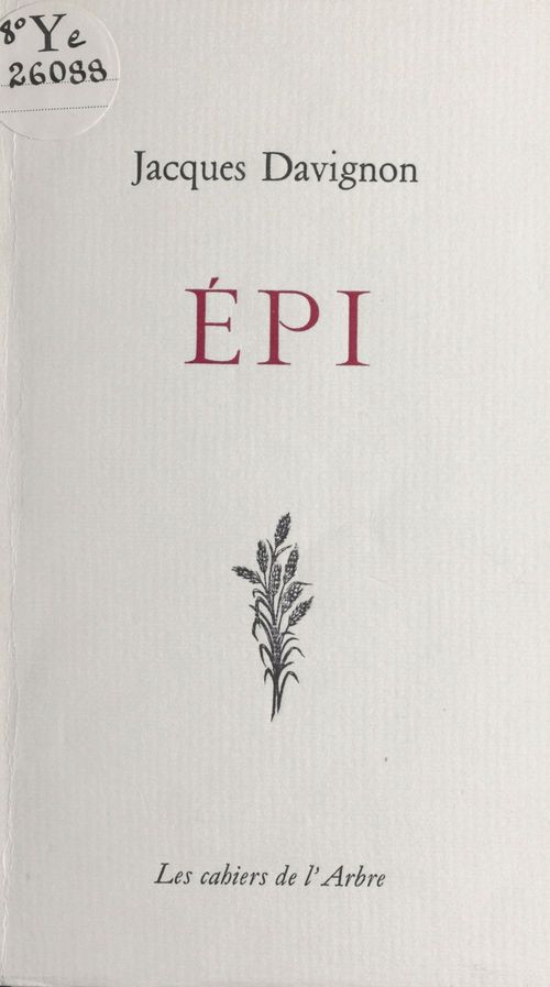 Couverture ebook de Épi, de Jacques Davignon