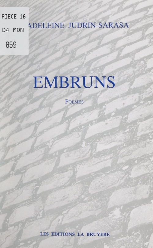 ebook cover of Embruns, by Madeleine Judrin-Sarasa