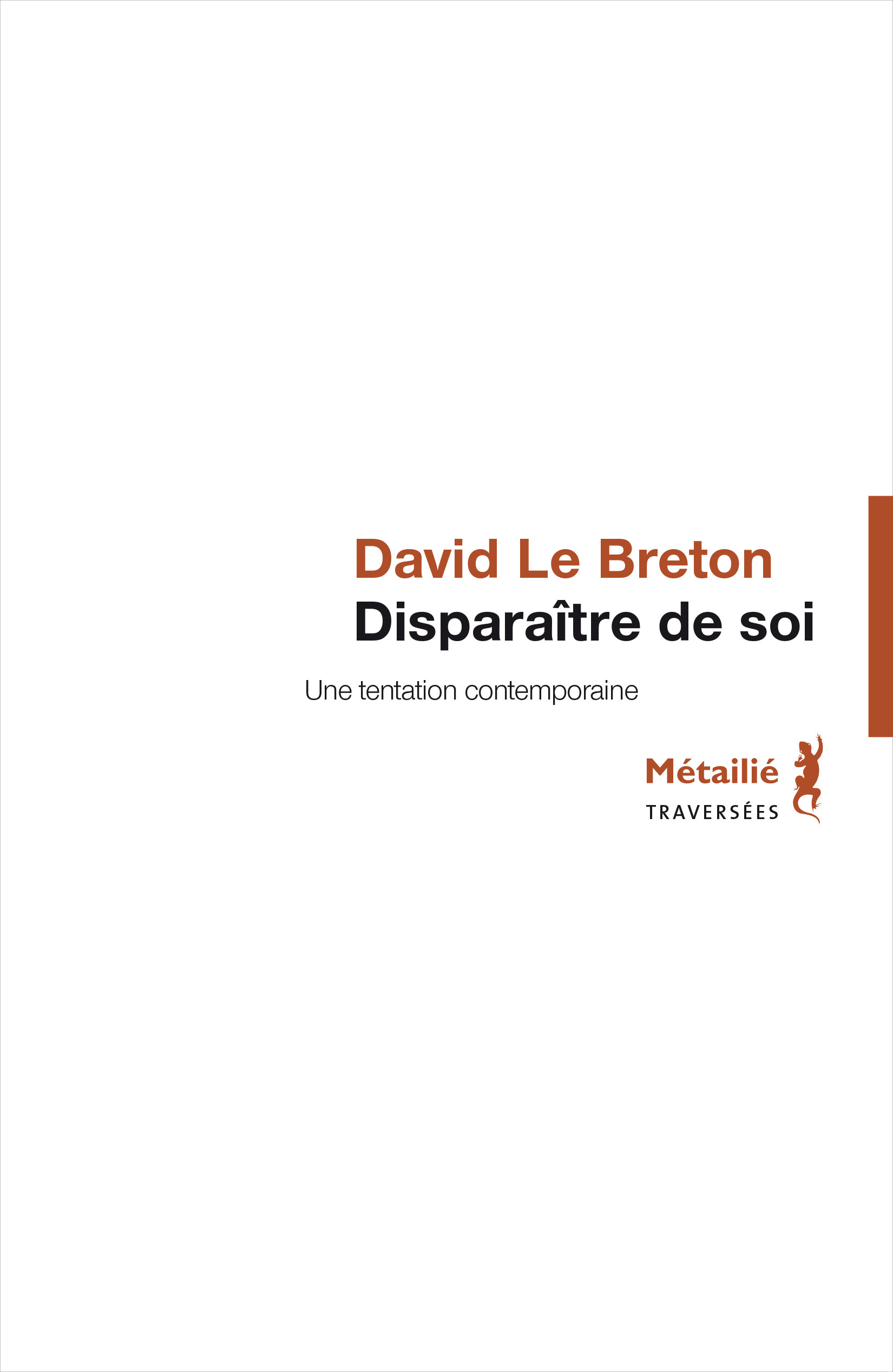 ebook cover of Disparaître de soi, by David Le Breton