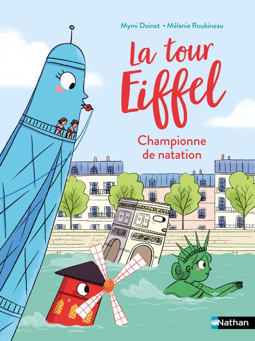 Couverture ebook de La tour Eiffel Championne de natation !, de Mymi Doinet