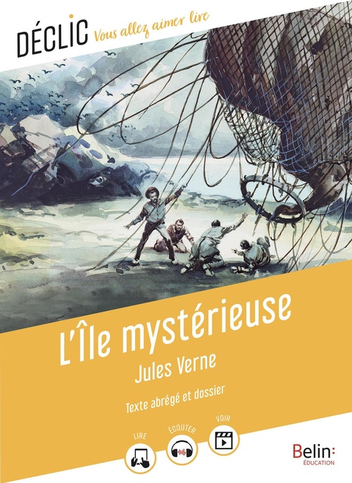 Couverture ebook de L'Île mystérieuse de Jules Verne (Texte abrégé), de Jules Verne