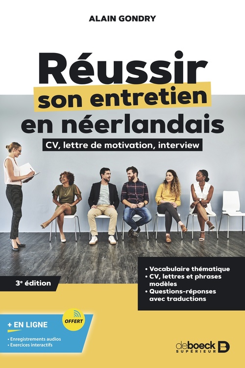 Couverture ebook de Réussir son entretien en néerlandais : CV, lettre de motivation, interview, de Alain Gondry