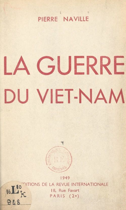 Couverture ebook de La guerre du Viet-Nam, de Pierre Naville