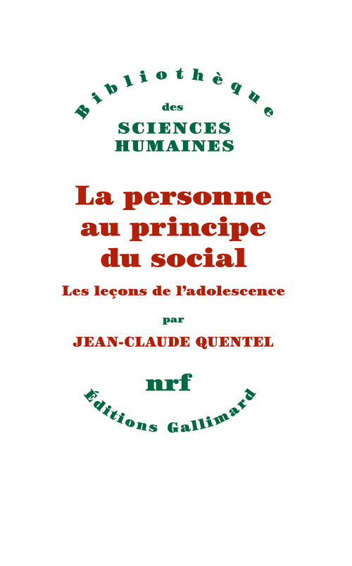 ebook cover of La personne au principe du social. Les leçons de l'adolescence, by Jean-Claude Quentel