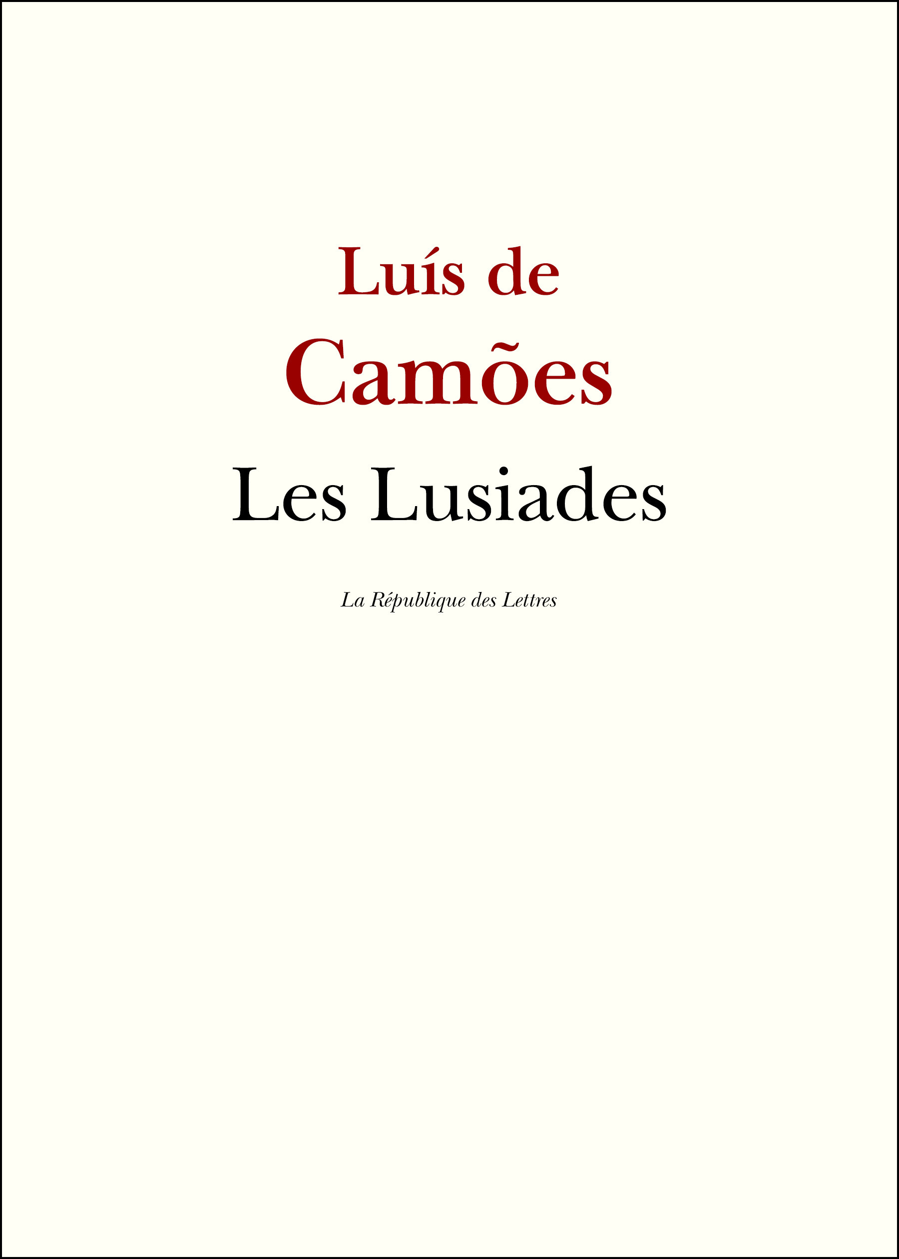 ebook cover of Les Lusiades, by Luis de Camoes, Luis De Camoens