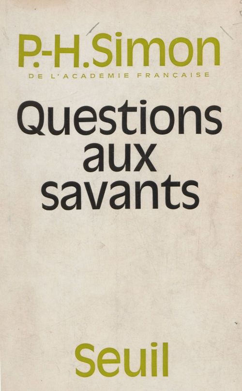 Couverture ebook de Questions aux savants, de Pierre-henri Simon