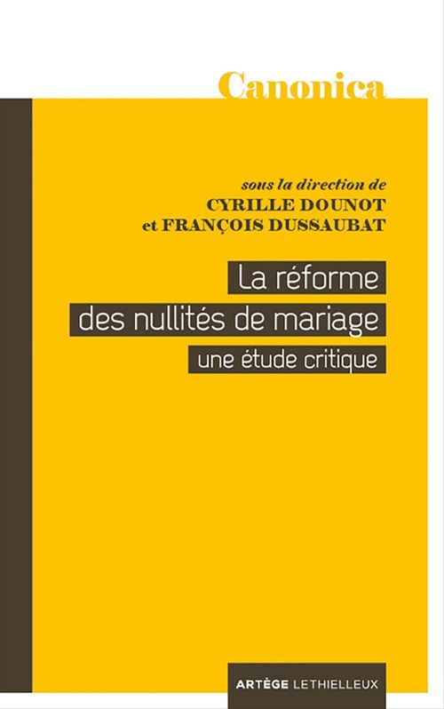 ebook cover of La réforme des nullités de mariage, by