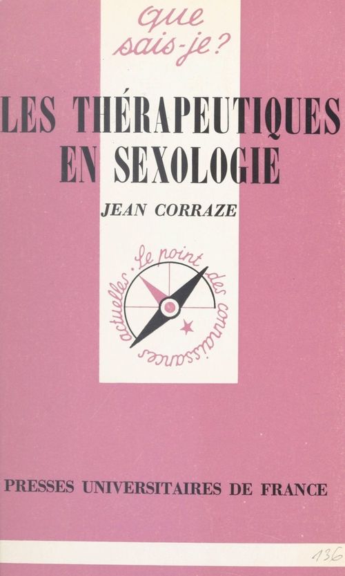 Couverture ebook de Les thérapeutiques en sexologie, de Jacques Corraze