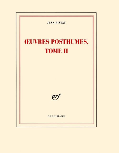 Couverture ebook de OEuvres posthumes (Tome 2), de Jean Ristat