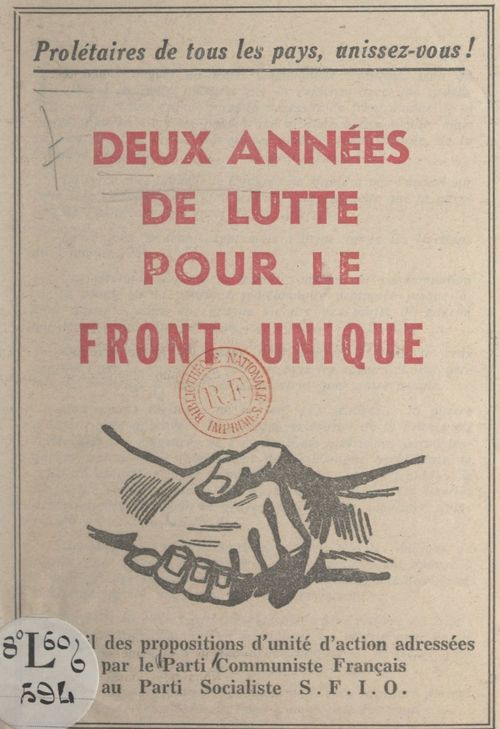 ebook cover of Deux années de lutte pour le front unique, by Parti Communiste Francais