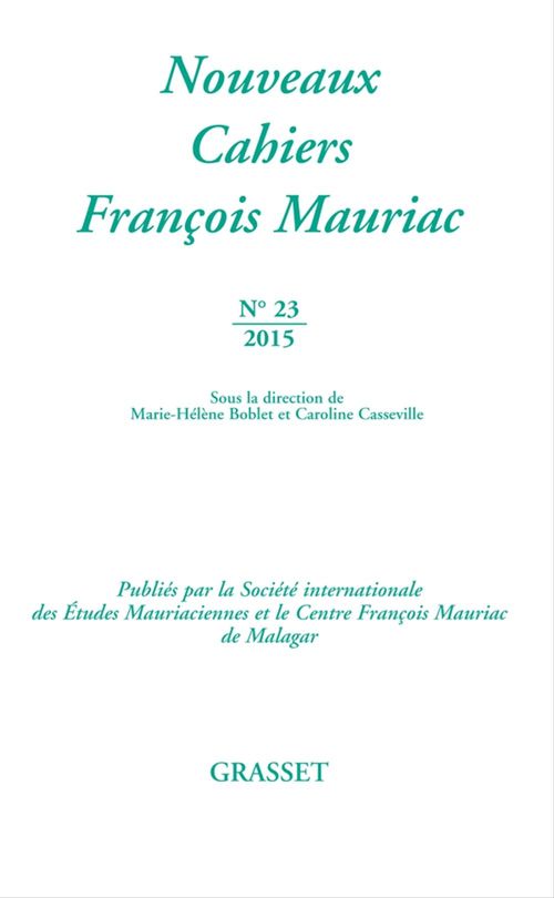 Couverture ebook de Nouveaux cahiers François Mauriac n°23, de François Mauriac