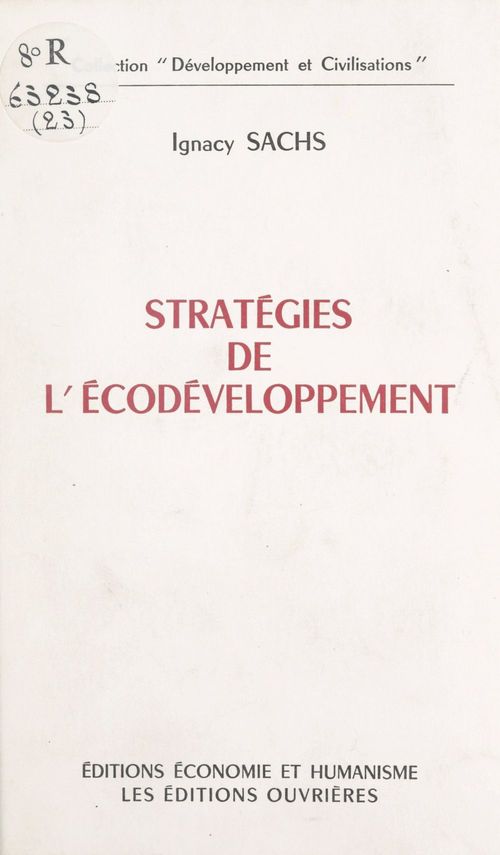 ebook cover of Stratégies de l'écodéveloppement, by Ignacy Sachs