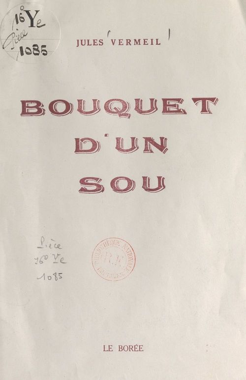 Couverture ebook de Bouquet d'un sou, de Jules Vermeil