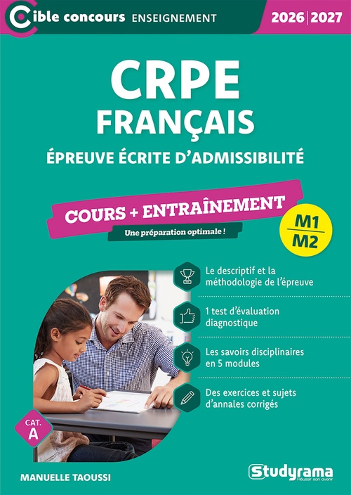 ebook cover of CRPE Français : Épreuve écrite d'admissibilité - Cours + Entraînement - Catégorie A - Édition 2026-2027, by Manuelle Taoussi