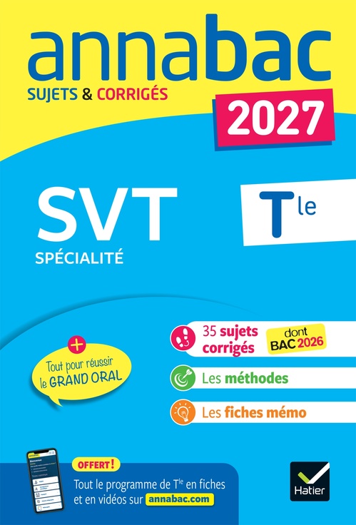 Couverture ebook de Annales du bac 2027 -  Annabac SVT Tle générale (spécialité), de Hélène Hervé, Jean-Claude Hervé