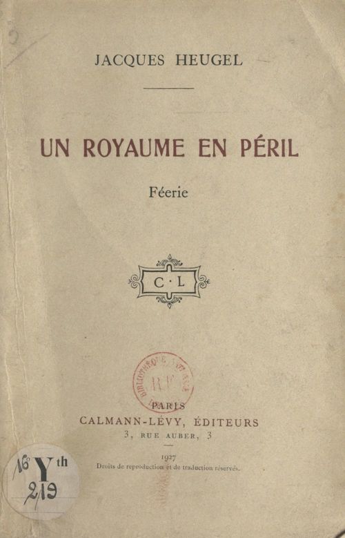 Couverture ebook de Un royaume en péril, de Jacques Heugel