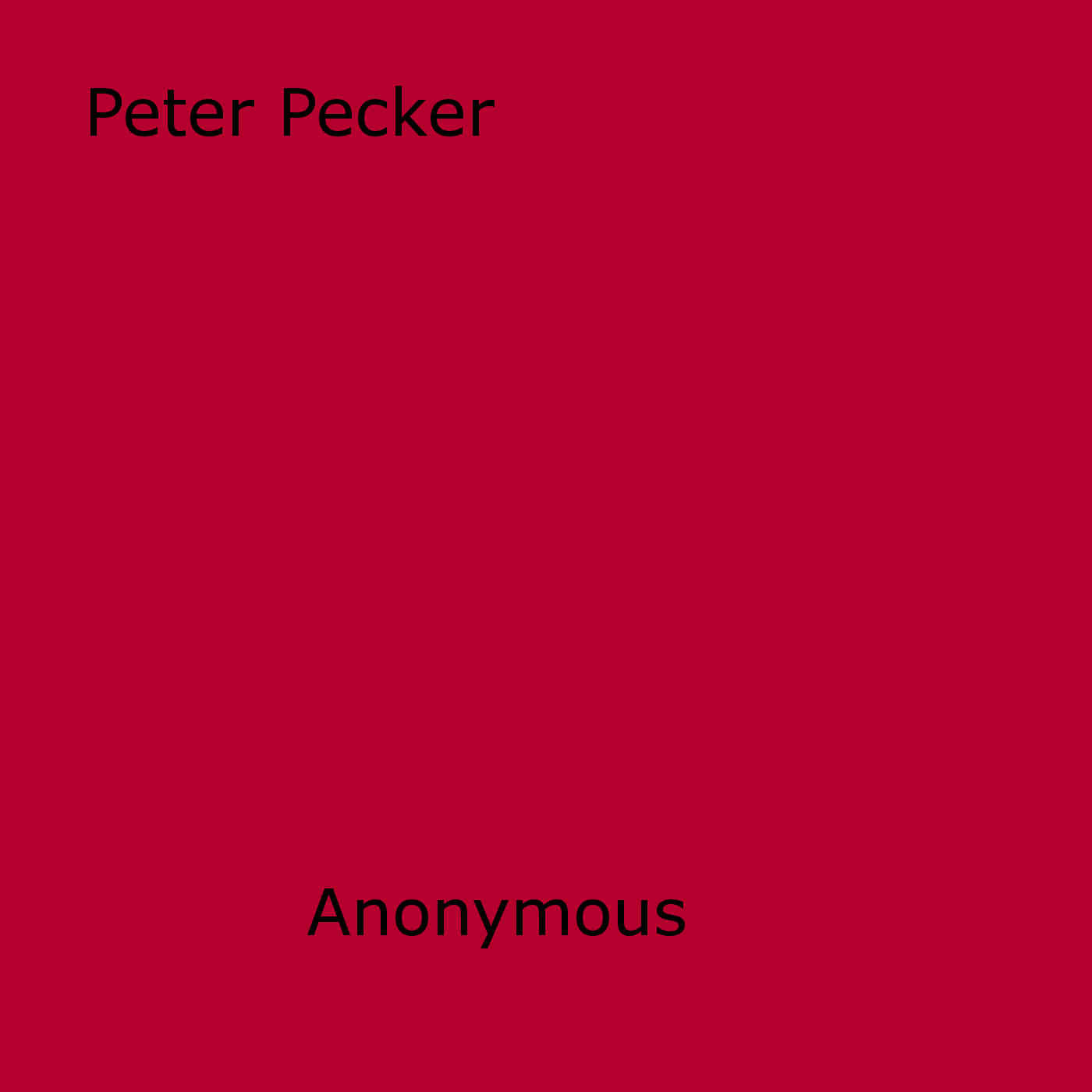 ebook cover of Peter Pecker, by Anon Anonymous