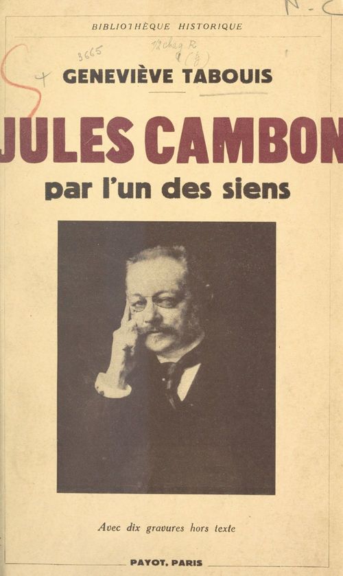 Couverture ebook de Jules Cambon par l'un des siens, de Genevieve Tabouis