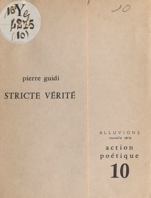 Couverture ebook de Stricte vérité, de Pierre Guidi