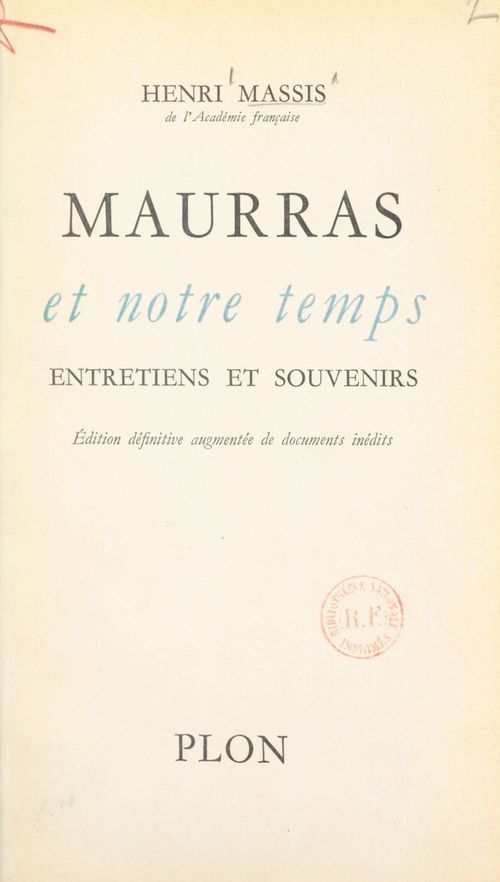 Couverture ebook de Maurras et notre temps, de Henri Massis