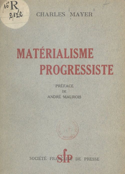 ebook cover of Matérialisme progressiste, by Charles Mayer