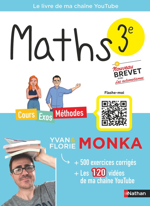 Couverture ebook de Maths 3e avec Yvan Monka, de Yvan Monka, Florie Monka, Romain Ronzeau