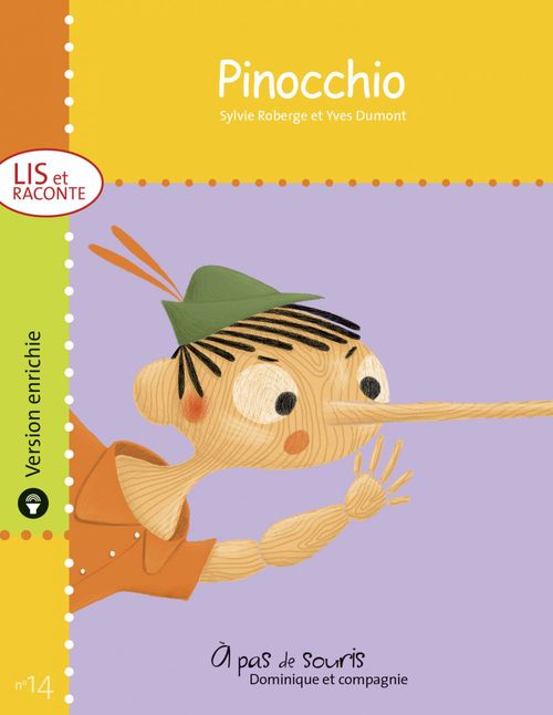 Couverture ebook de Pinocchio - version enrichie, de Sylvie Roberge