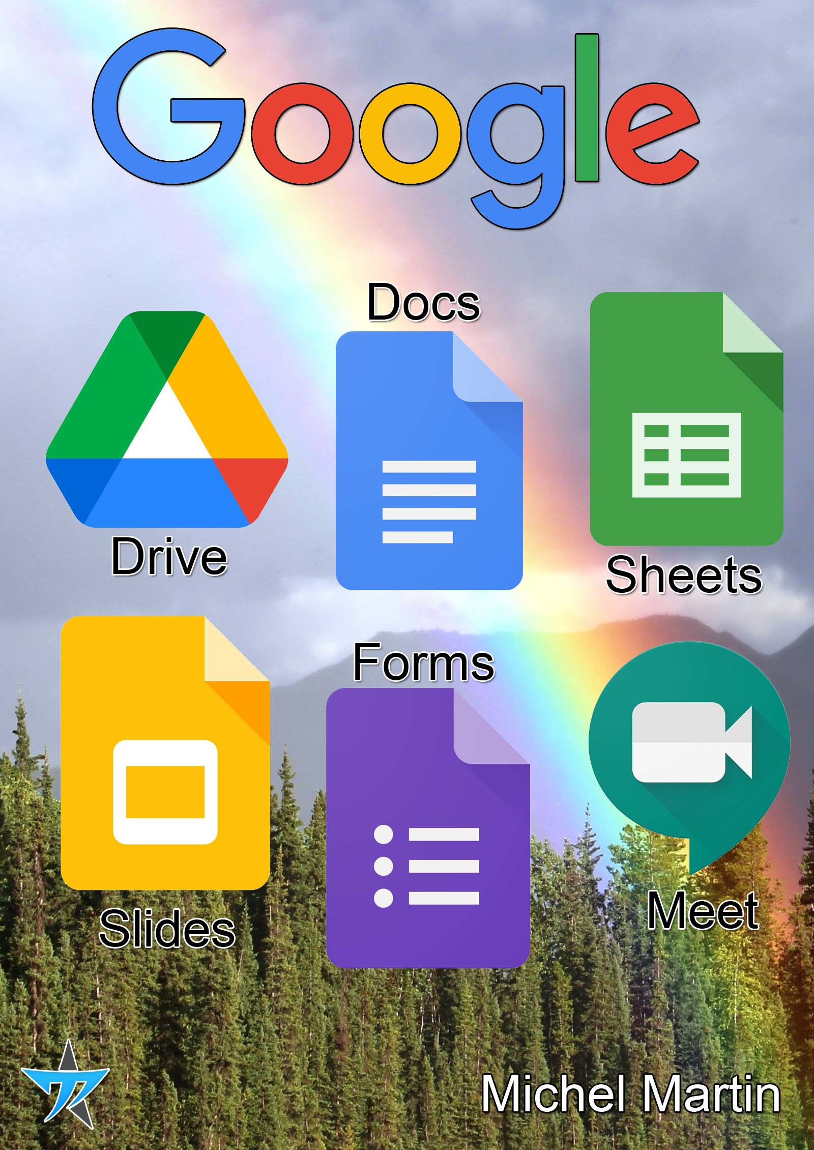 ebook cover of Google Drive, Docs, Sheets, Slides, Forms et Meet, by Michel Martin Mediaforma