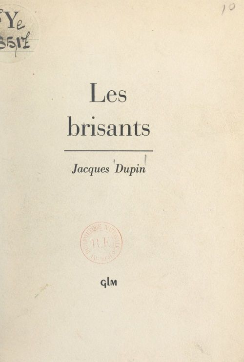 ebook cover of Les brisants, by Jacques Dupin