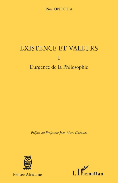 Couverture ebook de Existence et valeurs (tome I), de Ondoua Pius
